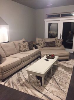 Couch, oversized chair and ottoman