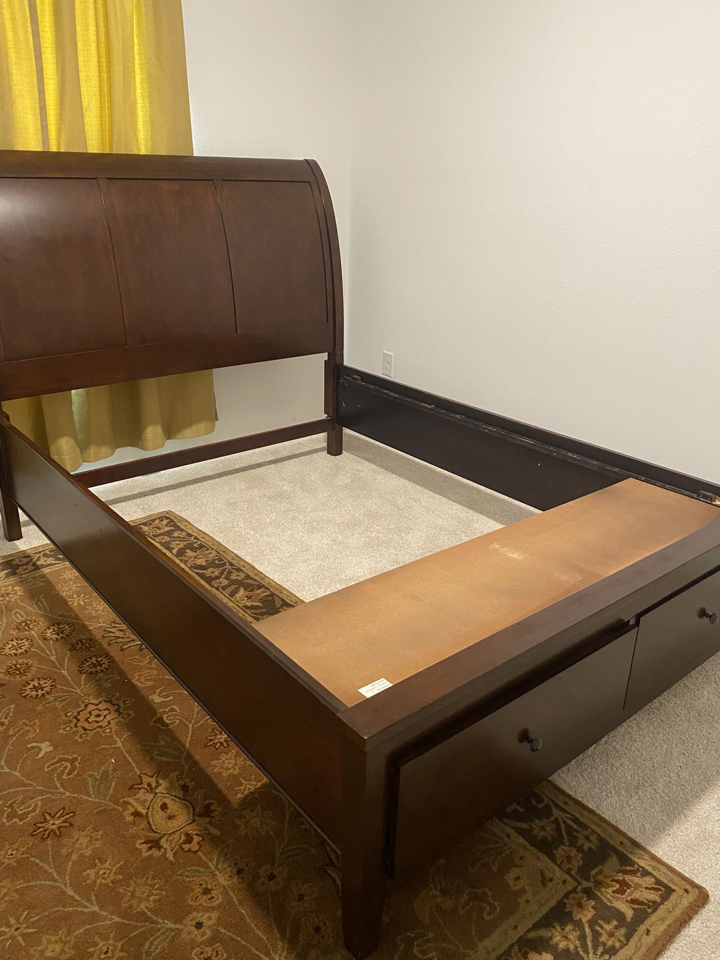 Queen Sleigh Bed with Storage - OBO