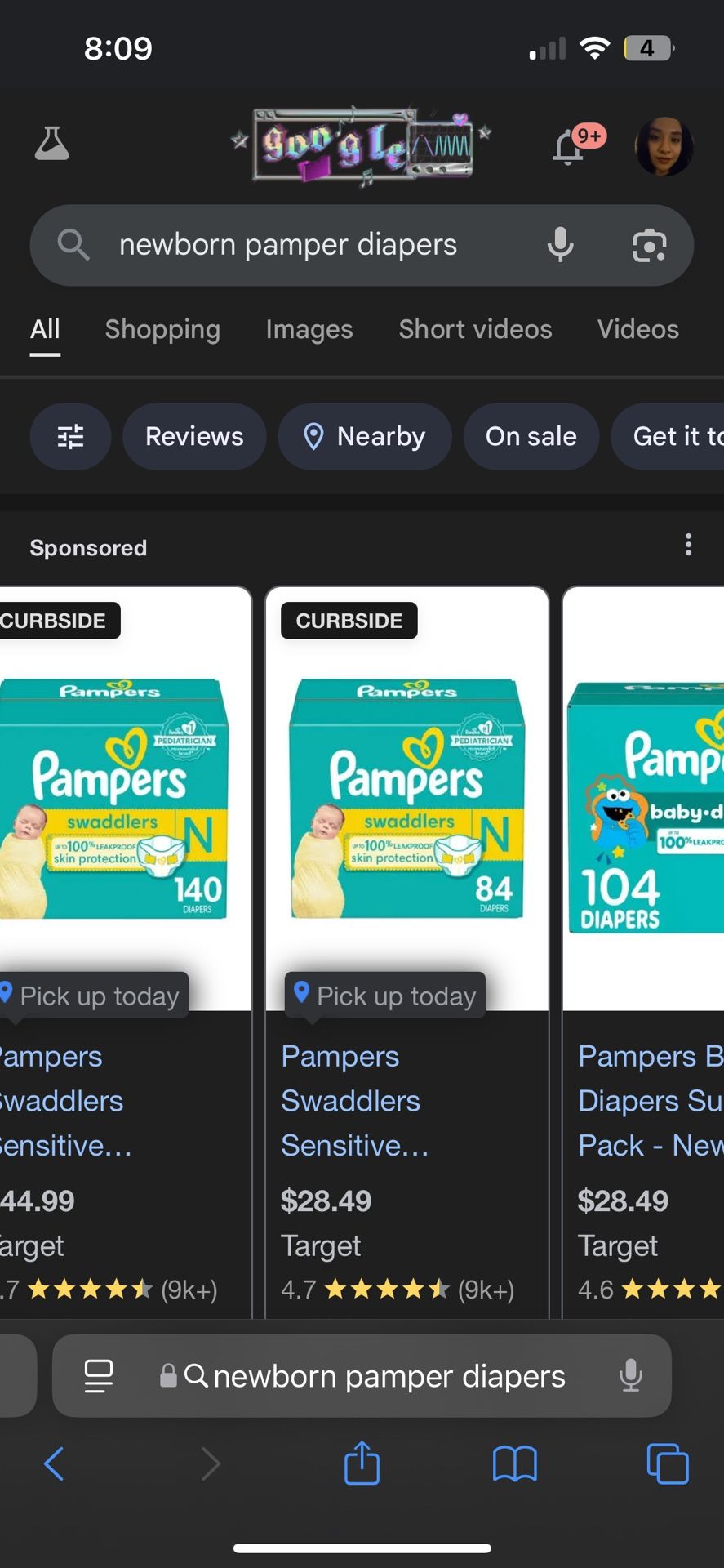 Pampers Brand Newborn Diapers 90ct