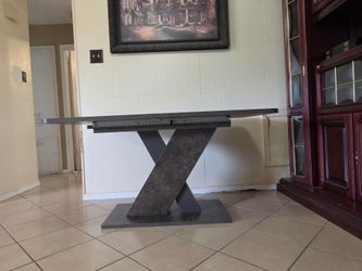 Modern  Dining / Console Table – Gray Stone Finish