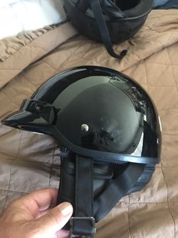 Black motorcycle helmet size XS