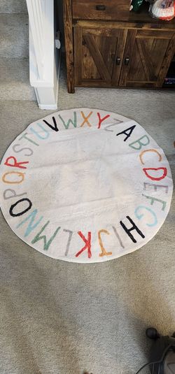 Round Alphabet Kids Rug – 47" / 120 cm – Multicolor