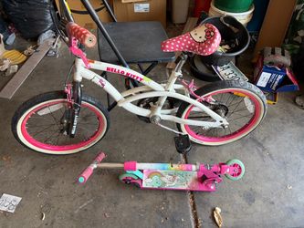 Hello kitty bike and scooter