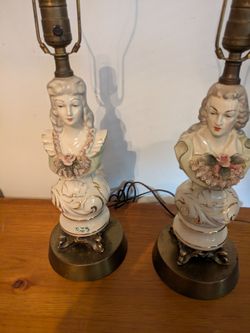Antique pair of Cordey table lamps 1940's