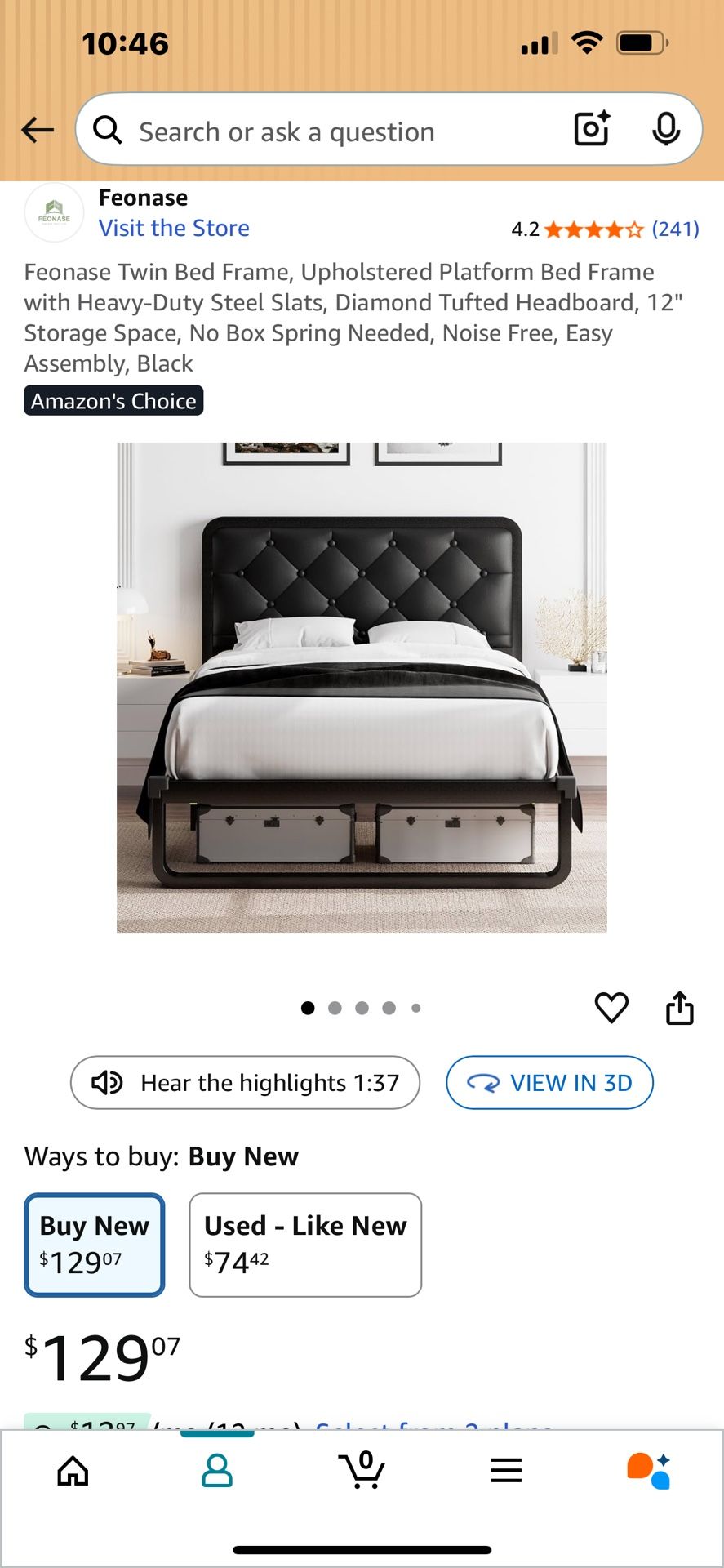 Twin Metal Bed
