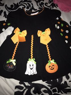 Halloween shirt, cardigan, overalls