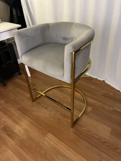 1 Gold And Gray Barstool