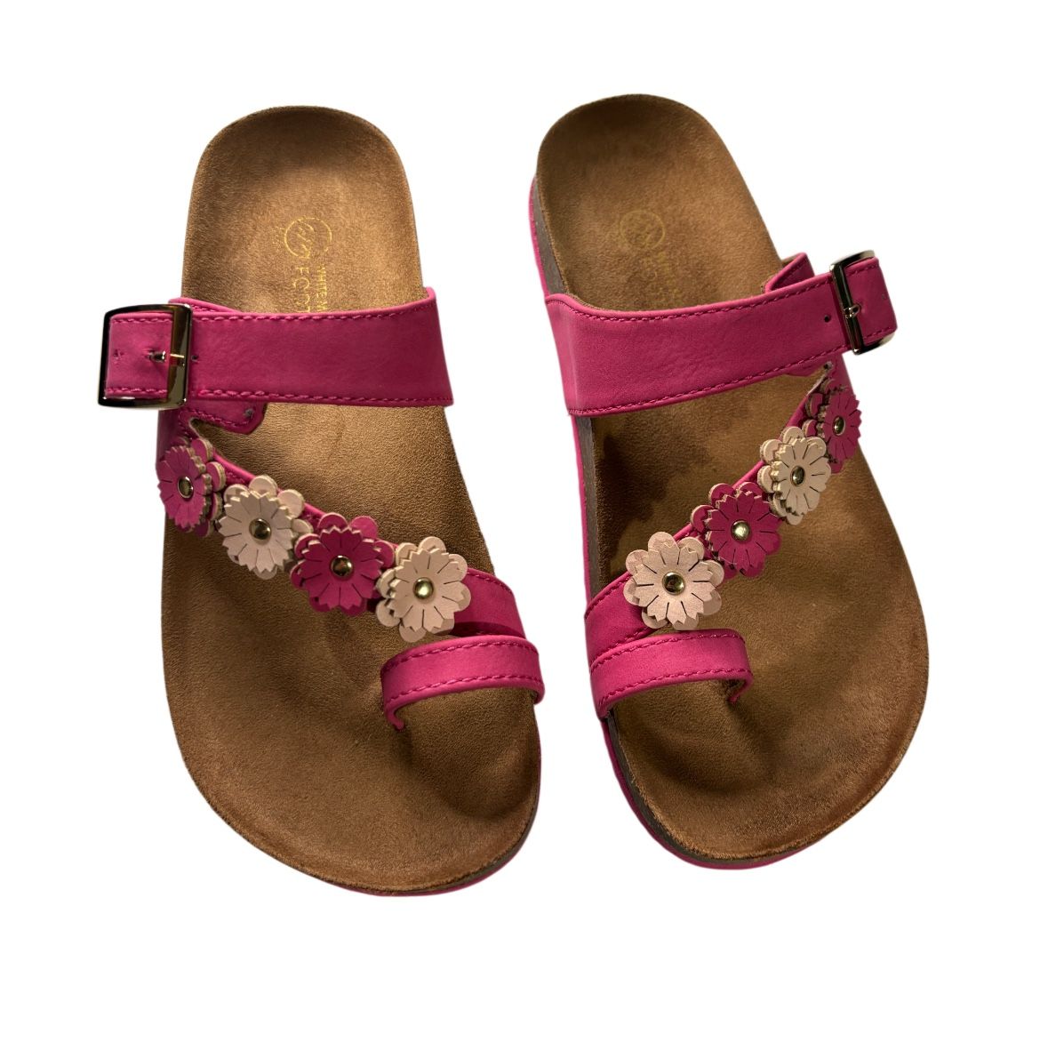 Girls White Mountain Footbeds Pink Sandals - Size 2