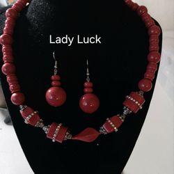 Dark Rose necklace bracelet and earring set.