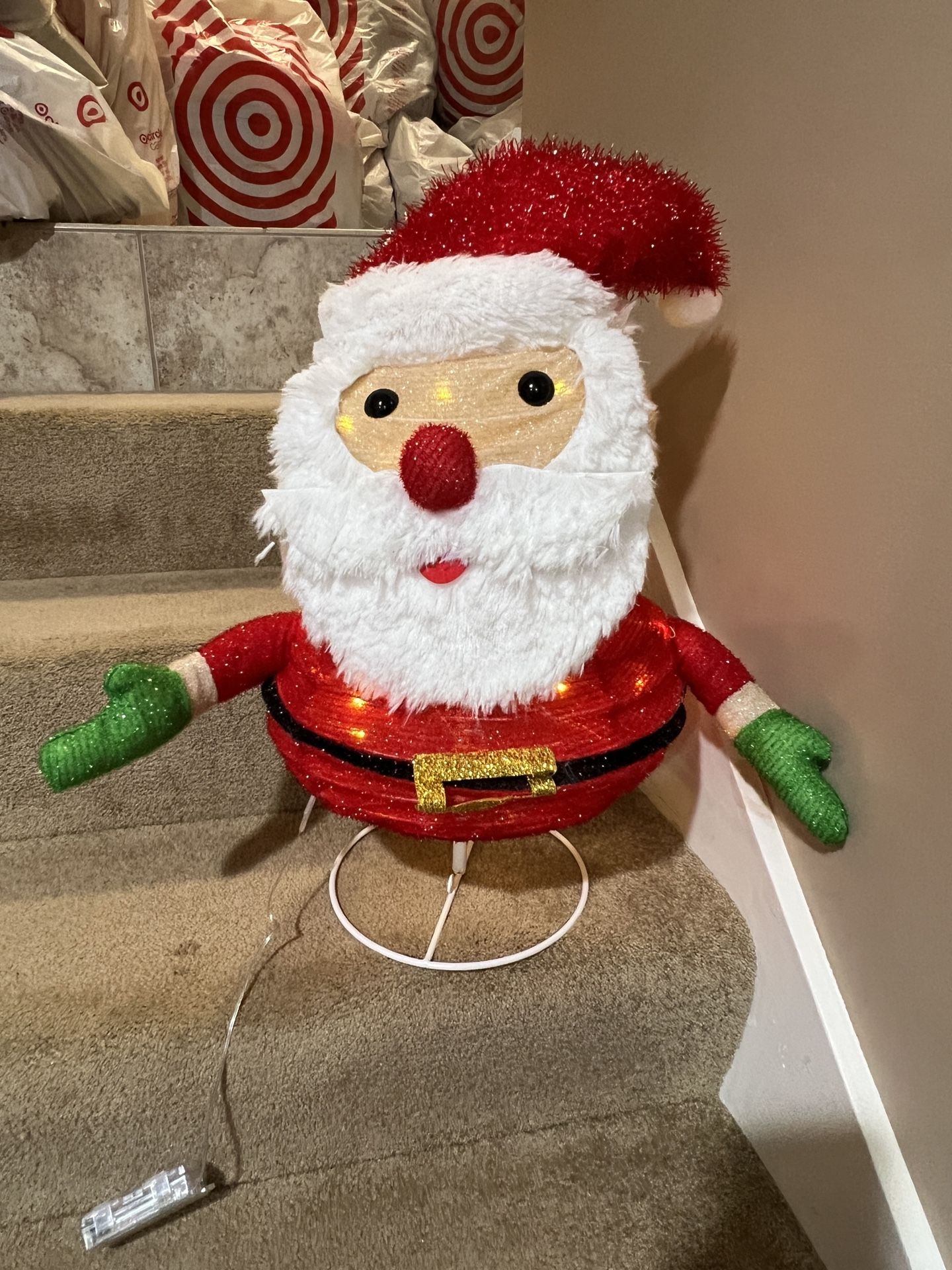 Holiday Living 24-in Santa Free Standing Decoration White Incandescent lights