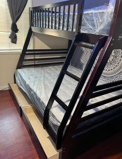 Litera Twin Y Full Size Nueva En Su Caja Incluye Colchones Y Cajones 