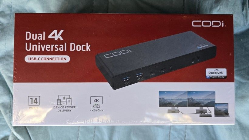 Codi USB-C Universal Docking Station Dual 4k Display with 14 Ports *NEW*
