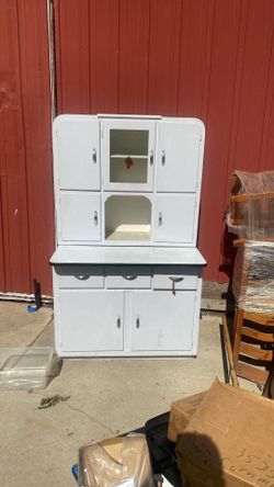 1920s two piece cabinet set Hoosier Caninet 