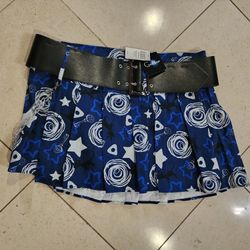 Coraline Ruffle Fold Skirt Adult Womens Big Size 1 With Belt NWT