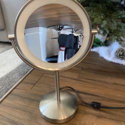 Lighted Makeup Mirror, 3000 mAh Rechargeable Double Sided Magnifying Vanity Mirror 