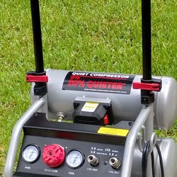 New HUSKY 4.5 Gal. 175 PSI Portable Electric Oil-Free Quiet Twin Stack Jobsite Air Compressor w/Rubber Wheels and 2-Quick Couplers