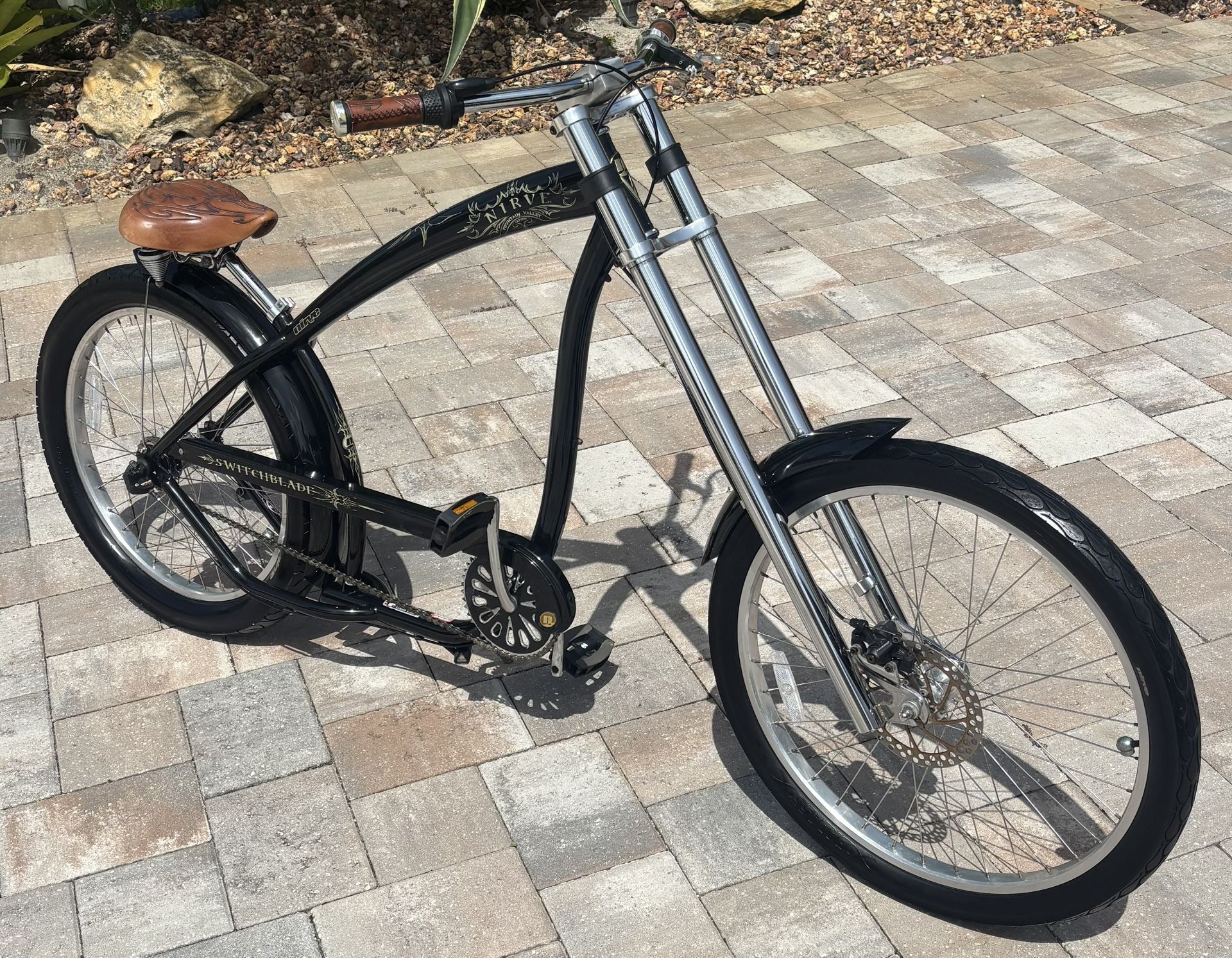 Nirve Switchblade Chopper,Rat Rod,Low Rider,Black Custom 3 Speed Bicycle