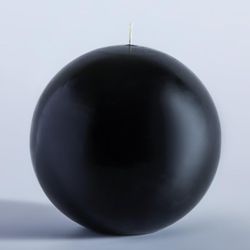 MOZEAL Hand-Poured, 6 Inch Black Large Round Ball Candles - Elegant Black Round Pillar Candles, Dripless, Unscented, and Smokeless
