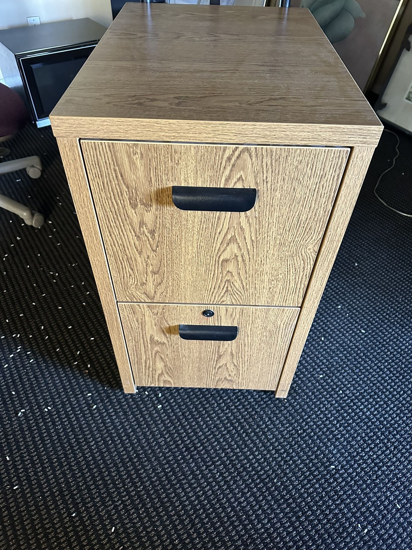 2 Drawer Wooden Filing Cabinet