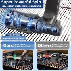 Brand New in Box Electric Rechargeable Barbecue BBQ Grill Cleaning Brush Automatic 3 Powerful Speed Christmas Gift