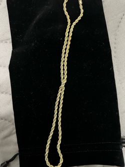 24” 14k gold rope chain, 8 mm