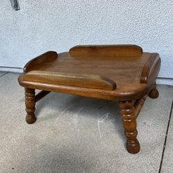Vintage Towne Square Hillsboro TX Solid Oak Wood Footstool