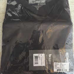 Greys Anatomy 3pk Wrap XL Black & 5pk Drawstring Pants XL Black Scrubs 