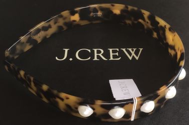 (NEW) (1 AVAILABLE) WOMEN’S J.CREW PEARL AND TORTOISE SHELL HEADBAND - SIZE: OS (ONE SIZE)