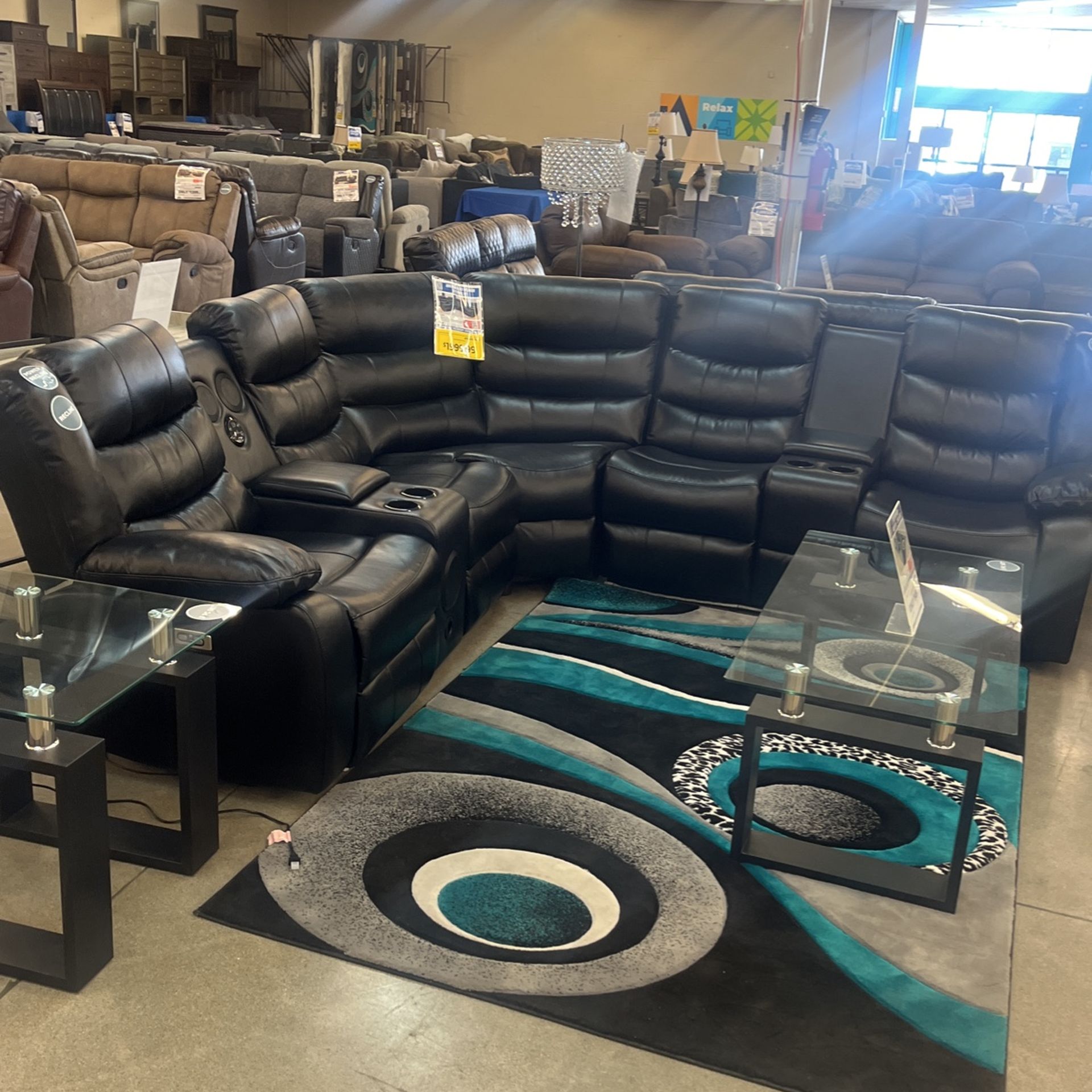 Jovi Sectional Black Reclining