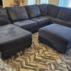 3-piece Sectional Couch Calvin Slate