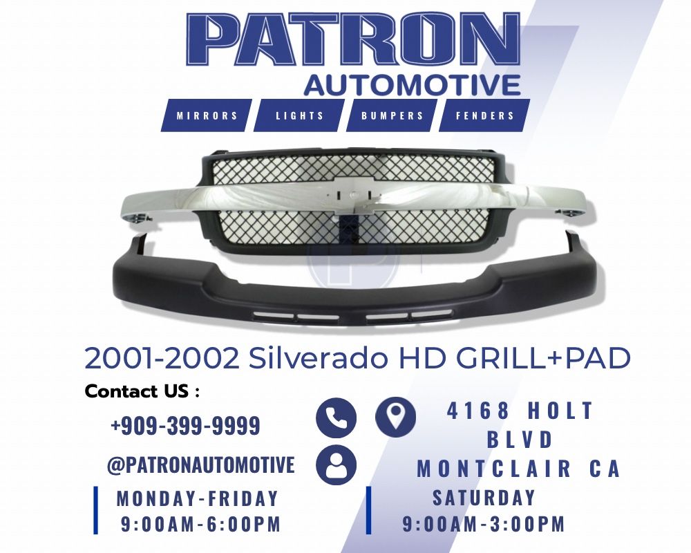2001-2002 Chevy Silverado Grill And Upper Pad Chevy Silverado Hd Grill Hd Upper Pad Brand New
