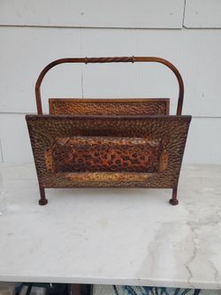 Bronze color metal magazine rack