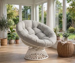 Papasan Swivel Chair with Cushion