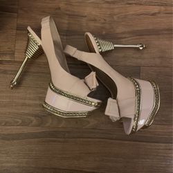 BEBE PINK PLATFORMS STILETTOS