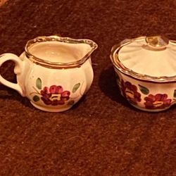 Vtg Wade Creamer And Sugar Dish Set. Small. Made In England