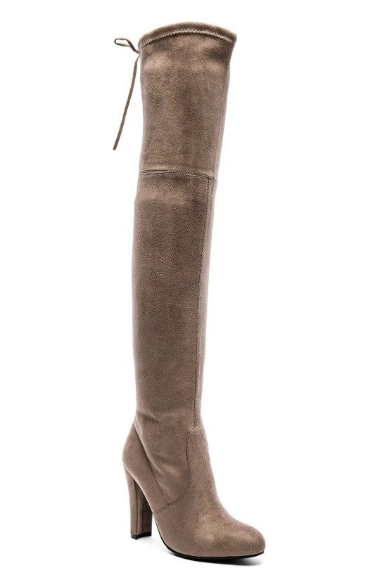 Steve Madden Gorgeous Over the Knee Boots in Taupe Size 10