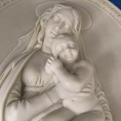 Stone Madonna and child sculpture from Italy
