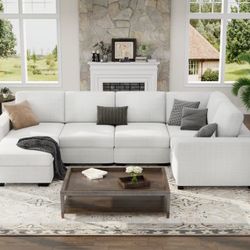 5-Seat Modular Convertible Sofa + Ottoman