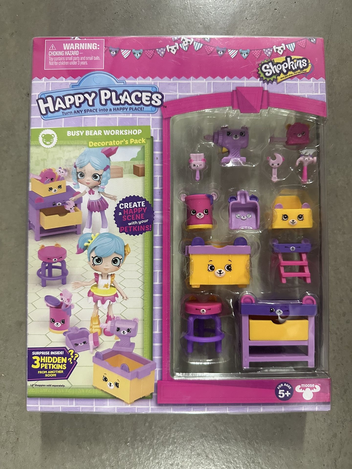 SHOPKINS HAPPY PLACES BUSY BEAR WORKSHOP DECORATOR’S PACK MOOSE TOYS