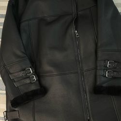 Women’s Leather Coat Faux Fur Lining Brand new