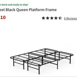 Steel Black Queen Platform Frame