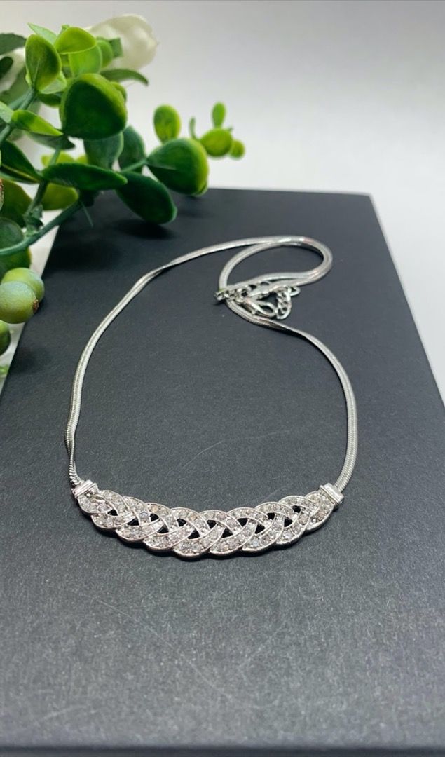 Romantic Choker Chain Necklace, Silver Color