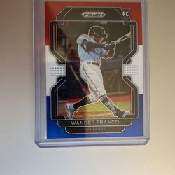 2022 Panini Prizm Wander Franco Red White Blue Prizm RC rookie card