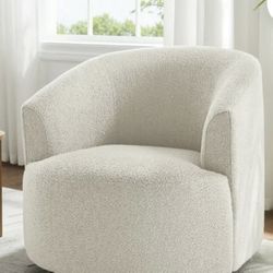 2  Brand New Boucle Swivel Chairs