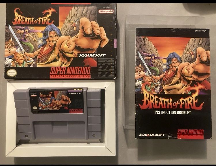 Breath of Fire SNES Super Nintendo CIB Video Game w/ Blister Box Retro