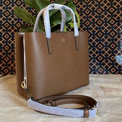 New💕 authentic tory burch blake small tote bag crossbody brown moose color