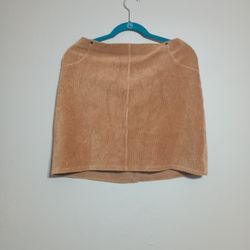 Hue Size L - Corduroy Like Mini Skirt - Faux Pockets - Fits Like 2x
