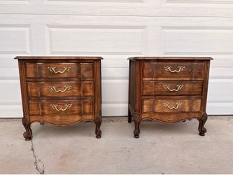 Refinished Solid Oak French Provincial Nightstands (Pair)
