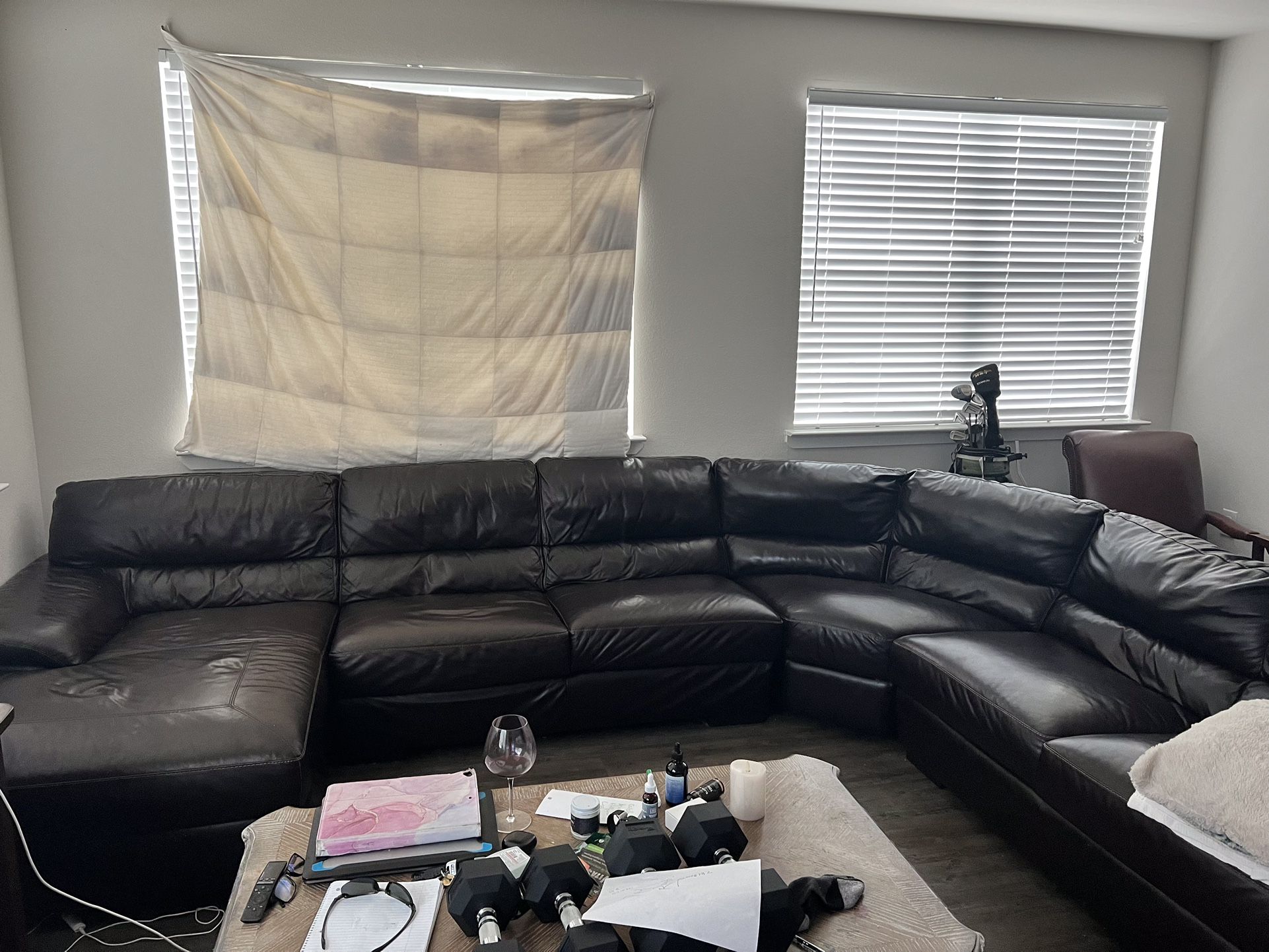 Brown Leather couch 