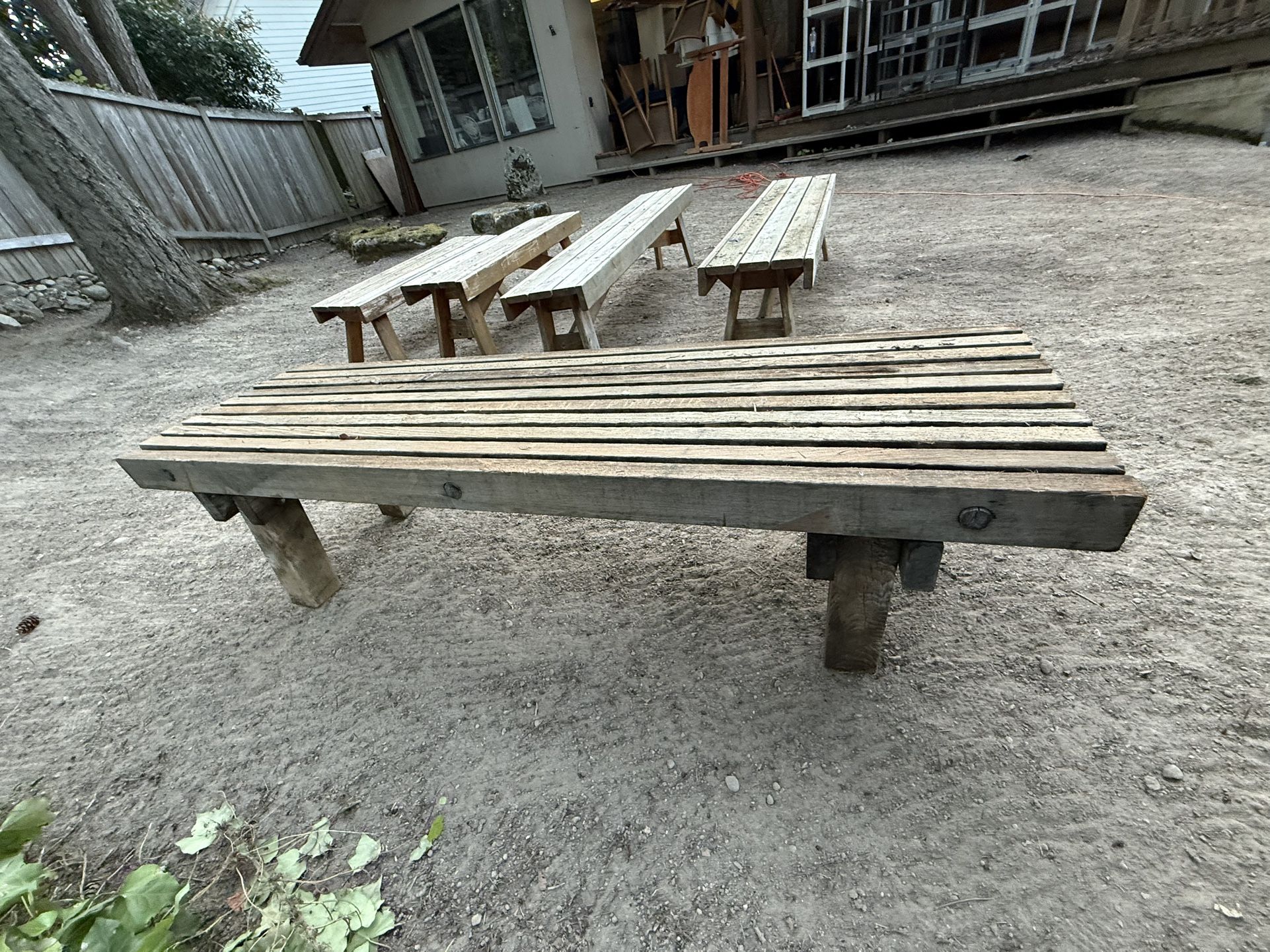 Vintage Outdoor Bench, Benches, Slatted Bench